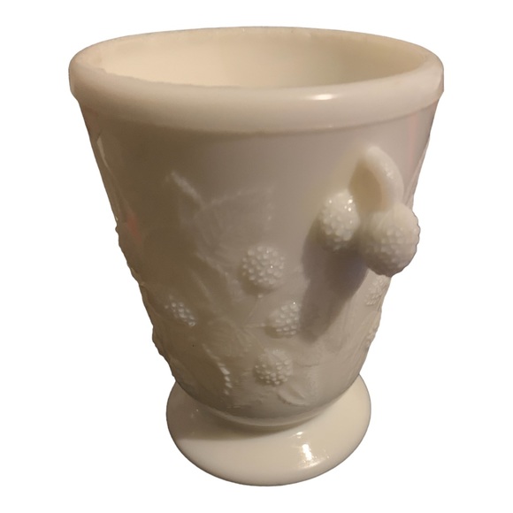 Antique EAPG Hobbs Brockunier MILK GLASS Spooner BLACKBERRY PATTERN 1870 AQ UC. - Picture 10 of 16